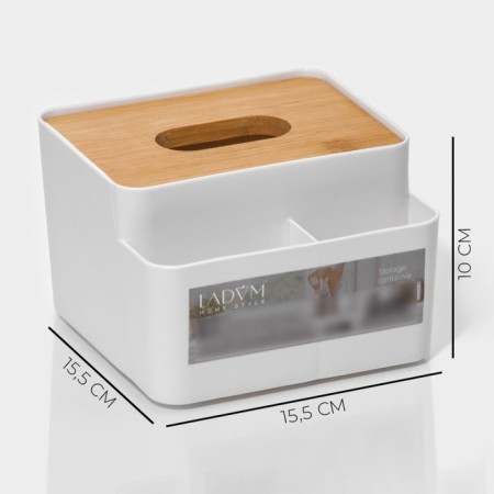 Napotnitsa - Organizer LadoM "Naturel", 15.5 × 15.5 × 10 cm, white color-2