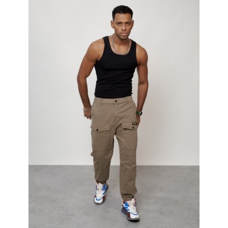 Cargo jeans men, size 56, beige color-10