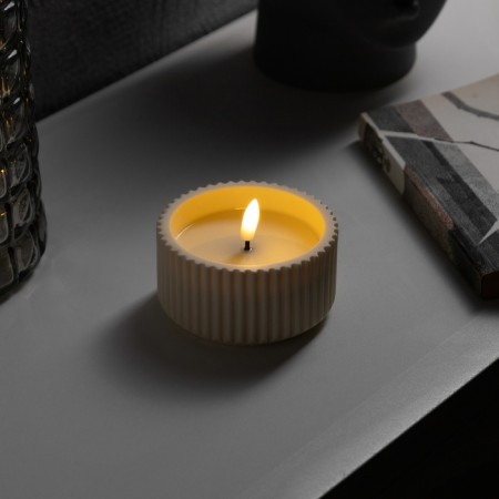 LED candle "Interior beige", 9.5x5 cm, AAX2 (not in comp.), T/white