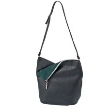Bag bag claim. Kozh, lightning department, black/green color 25x15x27cm