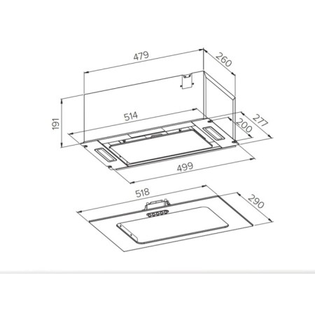 Hood Homsair Crocus Push 52, built -in, 850 m3/h, 3 speeds, 52 cm, white-3