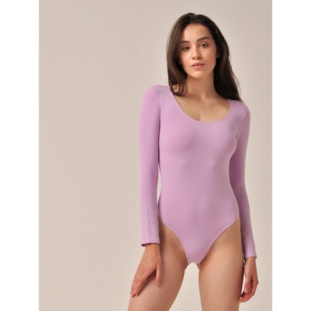 Bodi female with a deep round neck and long sleeve Body Manica Lunga, size 44-46, color Lilac-3