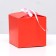 The box is folding, square, red, 8 x 8 x 8 cm,