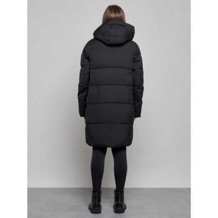 Coat insulated winter female, size 50, black color-3