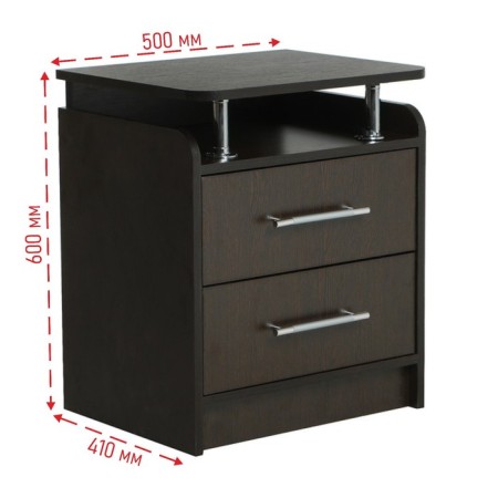 Tumbling bedside milan, 600x500x410, wenge-1