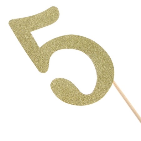 Topper in the cake "5", color gold-1