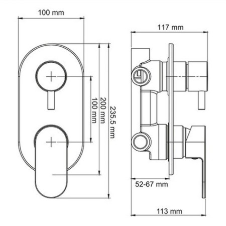 Shower mixer Wasserkraft Dinkel 5871, single -leaf, without watering can, without spout, chrome-1