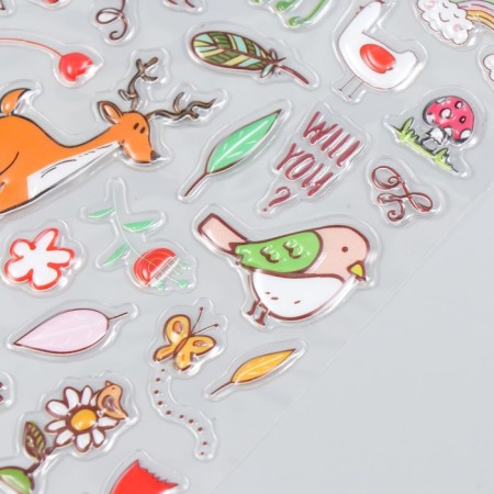 Sticker Plastic volumetric "zoo" MIX 14.5x26 cm-1