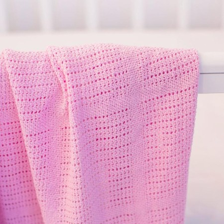 Knitted blanket, size 100x140 cm, pink color-6