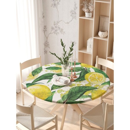 Tables on the table "Lemon tree", round, oxford, elastic band, size 140x140 cm, diameter 105-120 cm-2