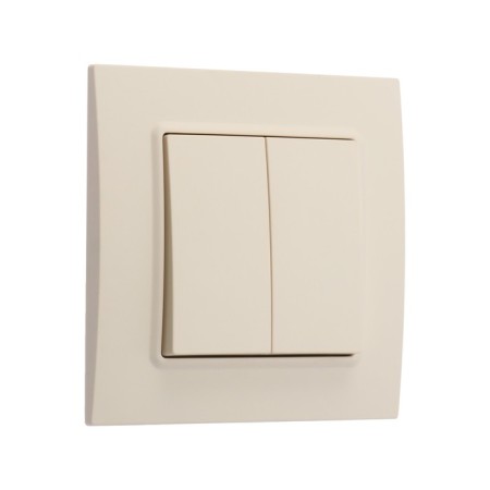 Tot Elegant switch, 10 a, 2 cl., Hidden, beige-1