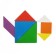 The game of the puzzle is wooden "Tangram", color, small