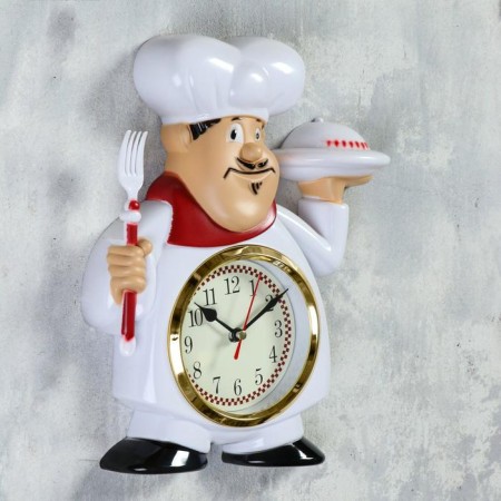 Wall clock, series: kitchen, "eat fed", smooth move, 22 x 28 cm-1