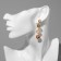 Earrings with bloom rhinestones, beige-brown in gold