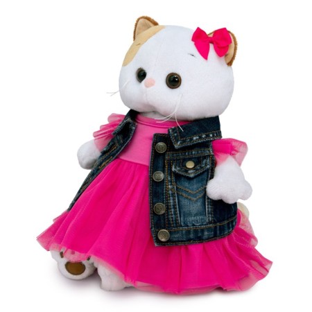 Soft toy "Li-Lee in jeans vest and pink dress", 24 cm-4