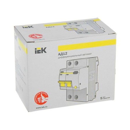 Differential machine IEK, 2P, 3.5 mod., C 20 A 30 mA, type AC, 4.5 KA, AD-12-2