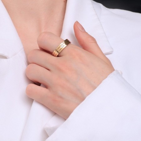 Xuping ring Donna, white color in gold, size 19-1