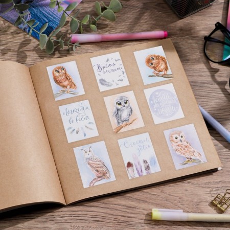 Paper stickers "owls", 11 × 15.5 cm-2
