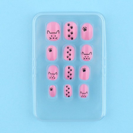 Children's false nails "cat", 12 pcs-2
