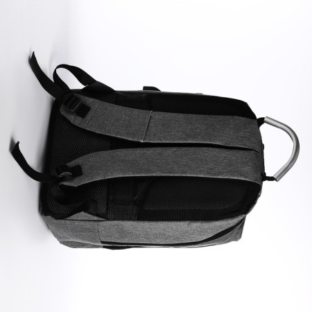 Male backpack on lightning, external pocket, code lock, suitcase mount, gray color.-3