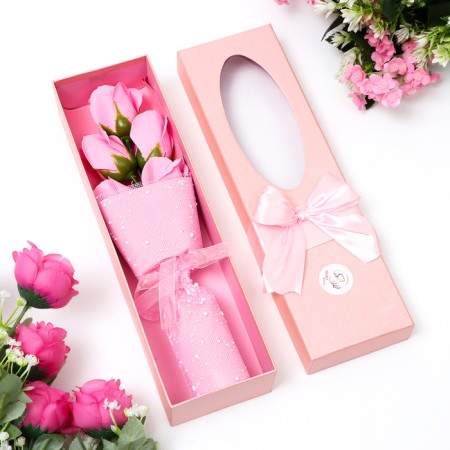 A bouquet of soap roses, pink-3