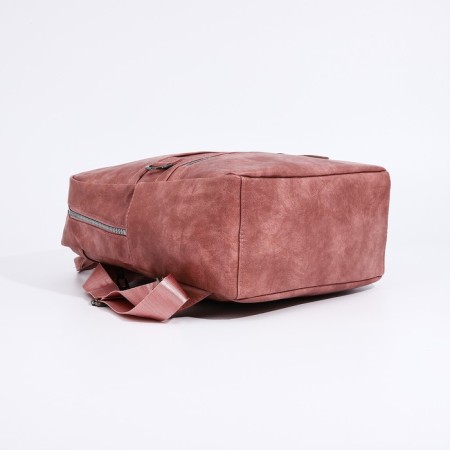 Women's backpack made of artificial leather with lightning, 2 pockets, pink color-4