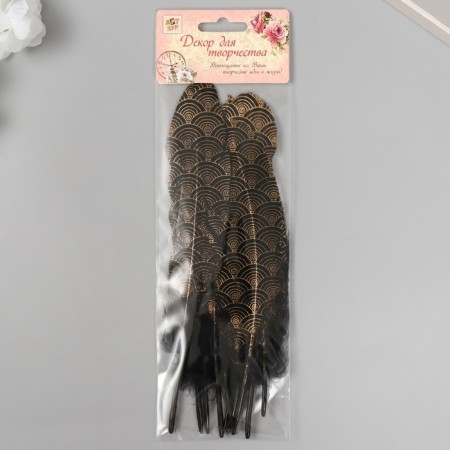 Decorative goose “pattern” Black with gold h = 10-15 cm-2