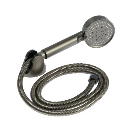 Bath mixer Zein Z3842, single -leaf, shower set, watering can 5 modes, graphite-9