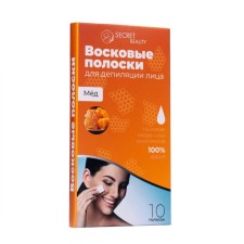 Secret Beauty wax strips for facial depilation, with honey, 10 pcs