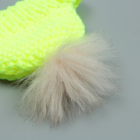 Knitted hat for dogs, with pompom, m-l (head volume 28 cm, height 9 cm), mix-7
