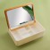Boxing for storing cosmetic supplies "Bamboo", with a mirror, 4 sections, 18 × 13 × 5 cm, white/brown color