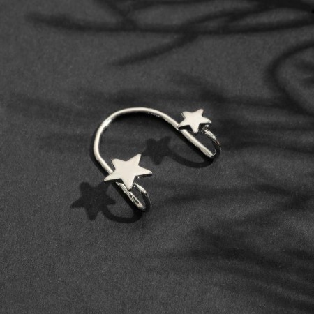 Earr "Kaff" Two stars, loop, color silver-1