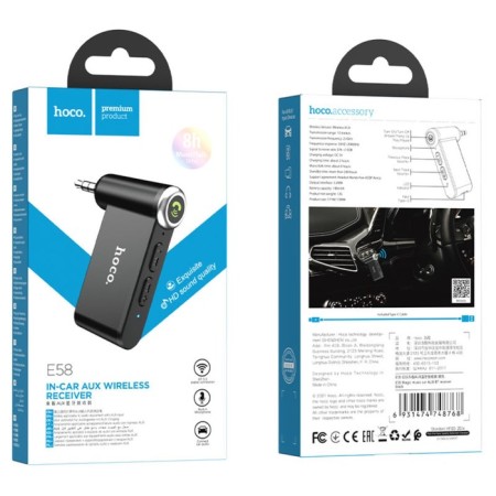 Adapter Bluetooth Hoco E58, Bluetooth 5.0, 3.5 mm, 140 mAh, black-8