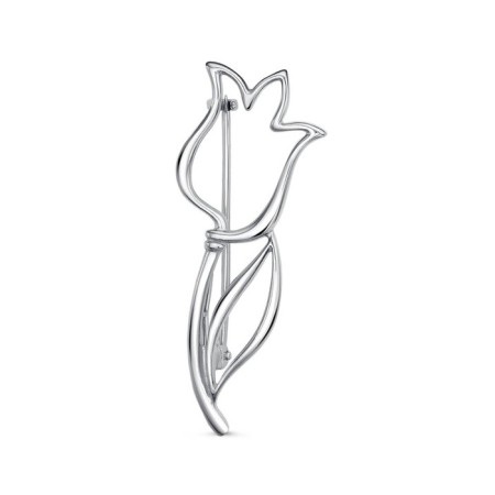 Brooch "Flower" tulip, platinum