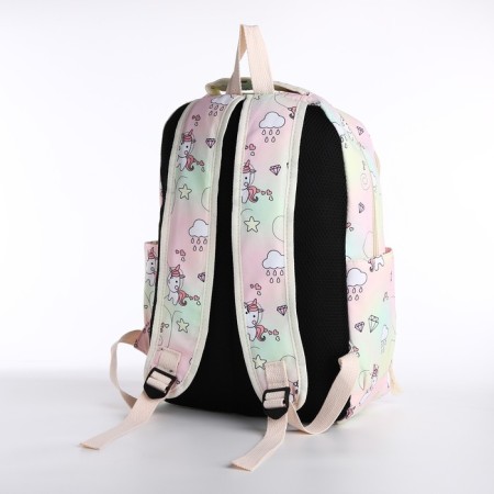 A backpack with a zipper, bag, cosmetic bag, pink color-5
