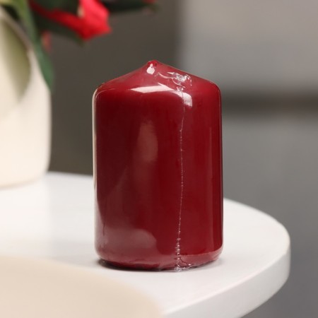 Candle - cylinder, 4 × 6 cm, 9 hours, burgundy-3