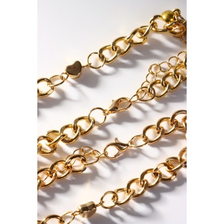 Bracelets "Demetrons" on a magnet, heart on large links, color gold-3