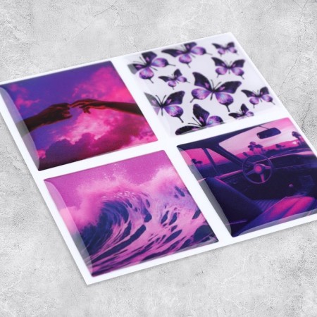 Volumetric 3D stickers on the phone "Violet", 4 pcs, 3 x 3 cm-1