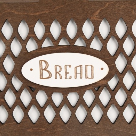 Bread a wooden bread with a stand under the spices "pattern", 35.6 x 20.4 x 24.8 cm, wenge-7