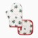 New Year. Set of kitchen Ethel SHRISTMAS MELODY mittens 20x28cm, 19x19cm severity, 100%HL