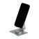 A phone stand, adjustable, folding, 360 ° rotation, metal, silver