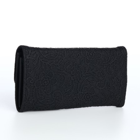Women's wallet on a magnet, black color-2