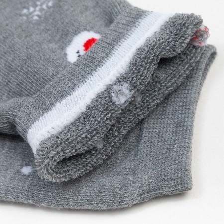Terry socks female, gray/snowman color, size 23-25-3