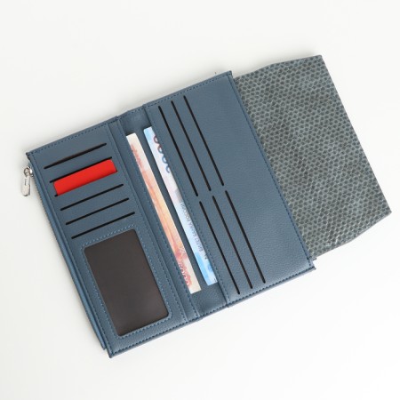 Women's wallet on magnets, gray color-4