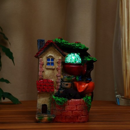 Fountain "House for Gnomics" 9.5x13x20 cm (with backlight)-2