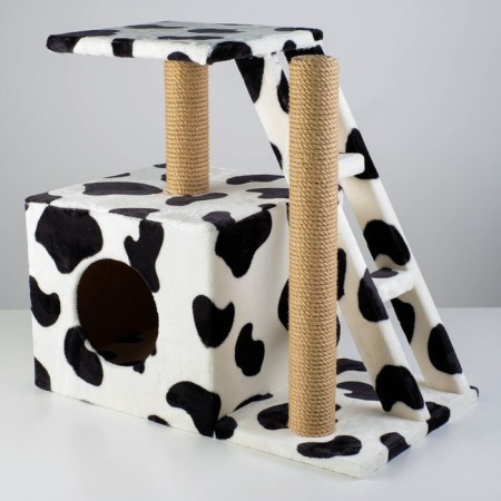 House for cats with a claw "homebody", with a staircase and site, 60 x 35 x 56 cm, mix