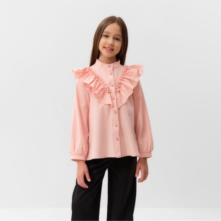 Blouse for the girl minku color is light pink, height 134 cm