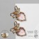 Earrings Metal "Hearts" pink insert, color gold