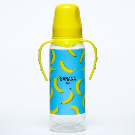 A bottle for feeding "Banans", classic throat, from 0 months, 250 ml., Cylinder, with handles-2