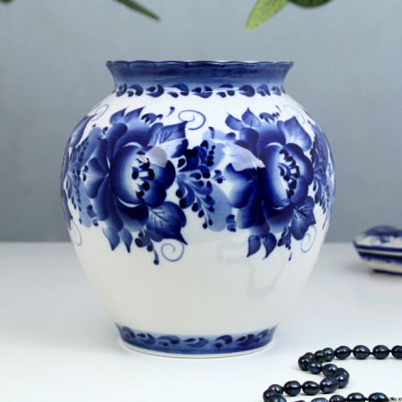 Vase "Lilac", h = 26 cm, gzhel, aut. Kiselev A.-4